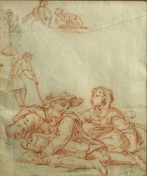 Appraisal: French School th Century A study of figures A study