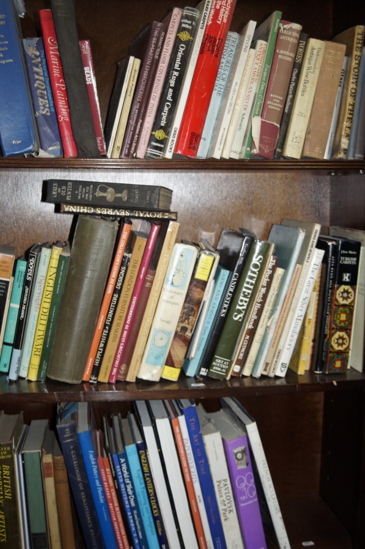 Appraisal: Three shelves of mixed general antique reference books