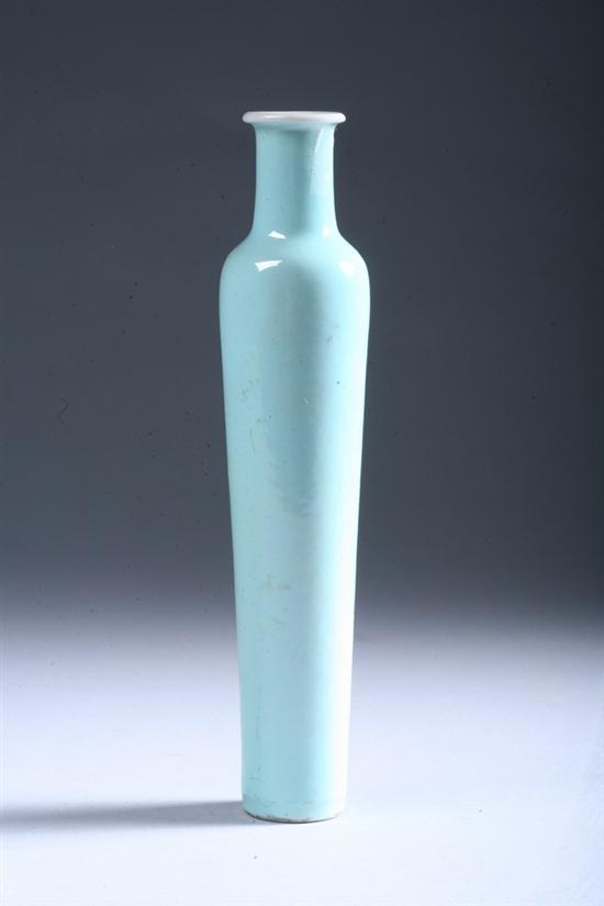 Appraisal: CHINESE LIGHT CELADON PORCELAIN VASE th century - in high