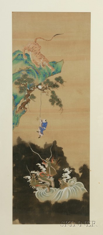 Appraisal: Hanging Scroll Japan th century ink and colors on paper