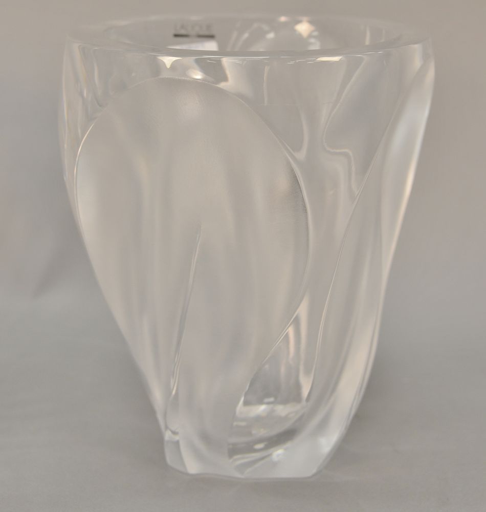 Appraisal: Large Lalique crystal ingrid vase having frosted and clear glass