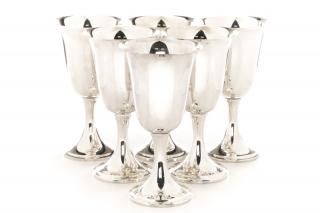 Appraisal: Set of Newport Sterling Silver Goblets Newport Sterling American Rhode