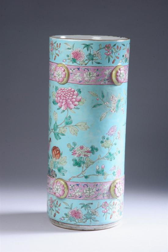 Appraisal: CHINESE FAMILLE ROSE PORCELAIN VASE th century Bird and floral