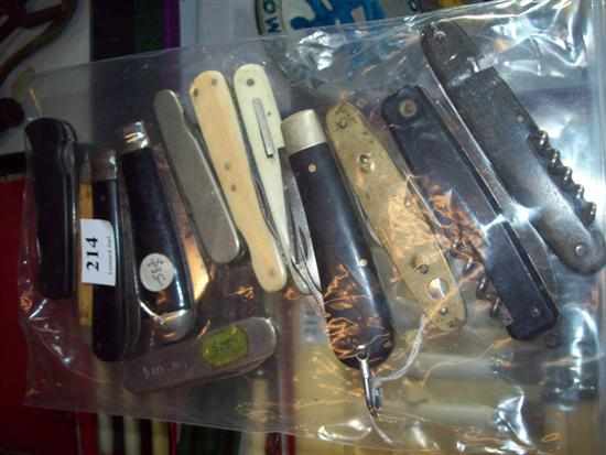 Appraisal: A VERY INTERESTING COLLECTION OF TWELVE COLLECTABLE POCKET KNIVES IN