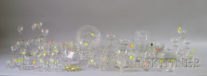 Appraisal: Large Lot of Assorted Colorless Glass Stemware and Tableware some