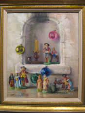 Appraisal: Robert Chailloux French - ' Christmas Figures' Signed Gallery stock