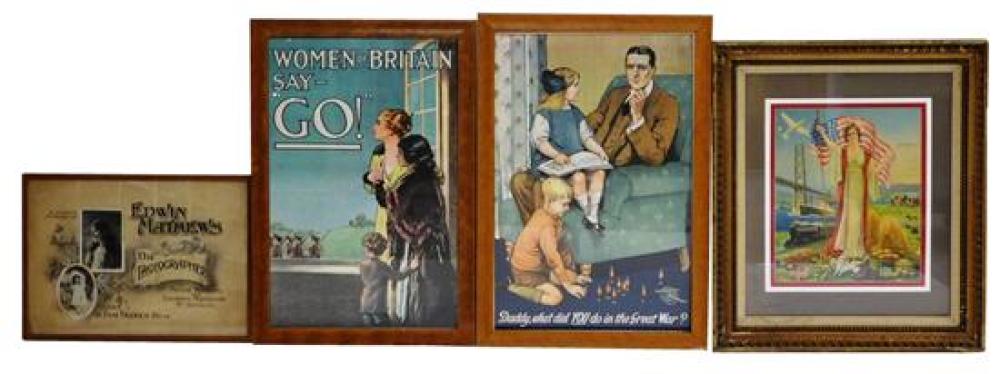 Appraisal: POSTERS Four framed early th C posters including two Great