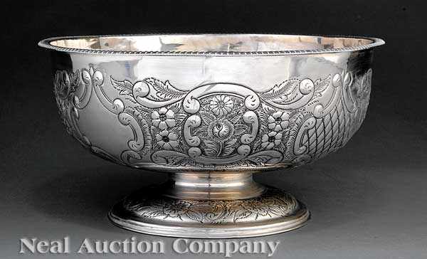 Appraisal: An English Silverplate Punch Bowl marked W A England the