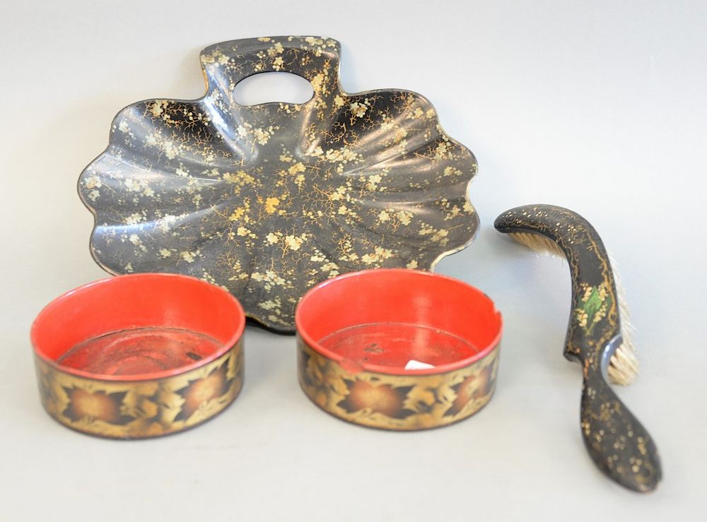 Appraisal: Four piece paper mache group to include a pair of