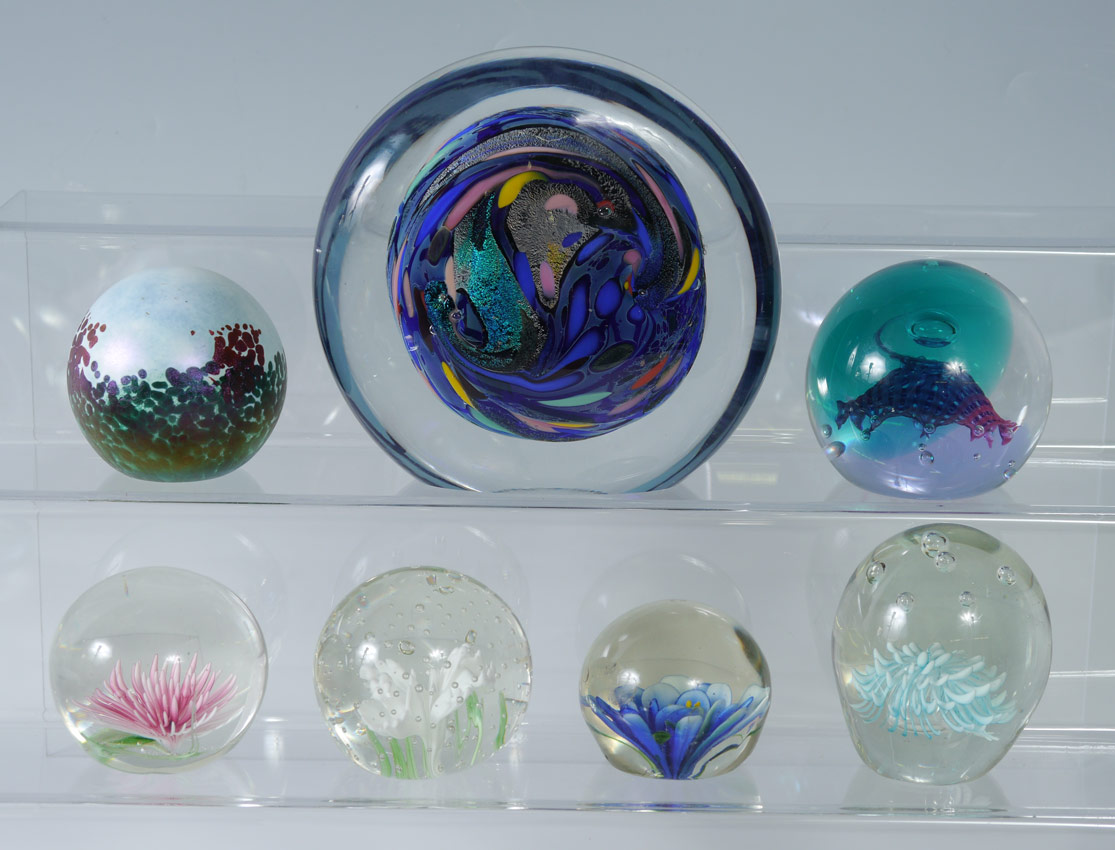 Appraisal: COLLECTION OF ART GLASS PAPERWEIGHTS pieces total to include Rollin