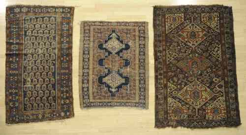 Appraisal: Three Caucasian carpets early th c largest - ' x