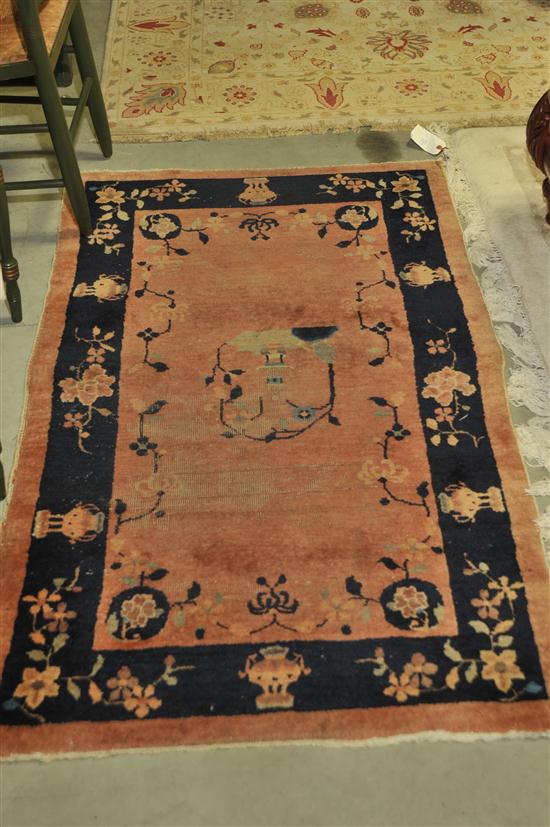 Appraisal: TWO ORIENTAL STYLE RUGS An area rug having a cream