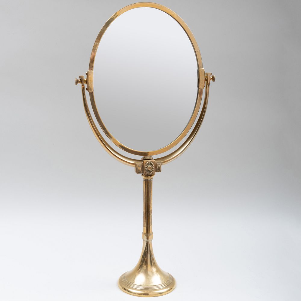 Appraisal: Large Brass Dressing Mirror x x in Condition Minor wear