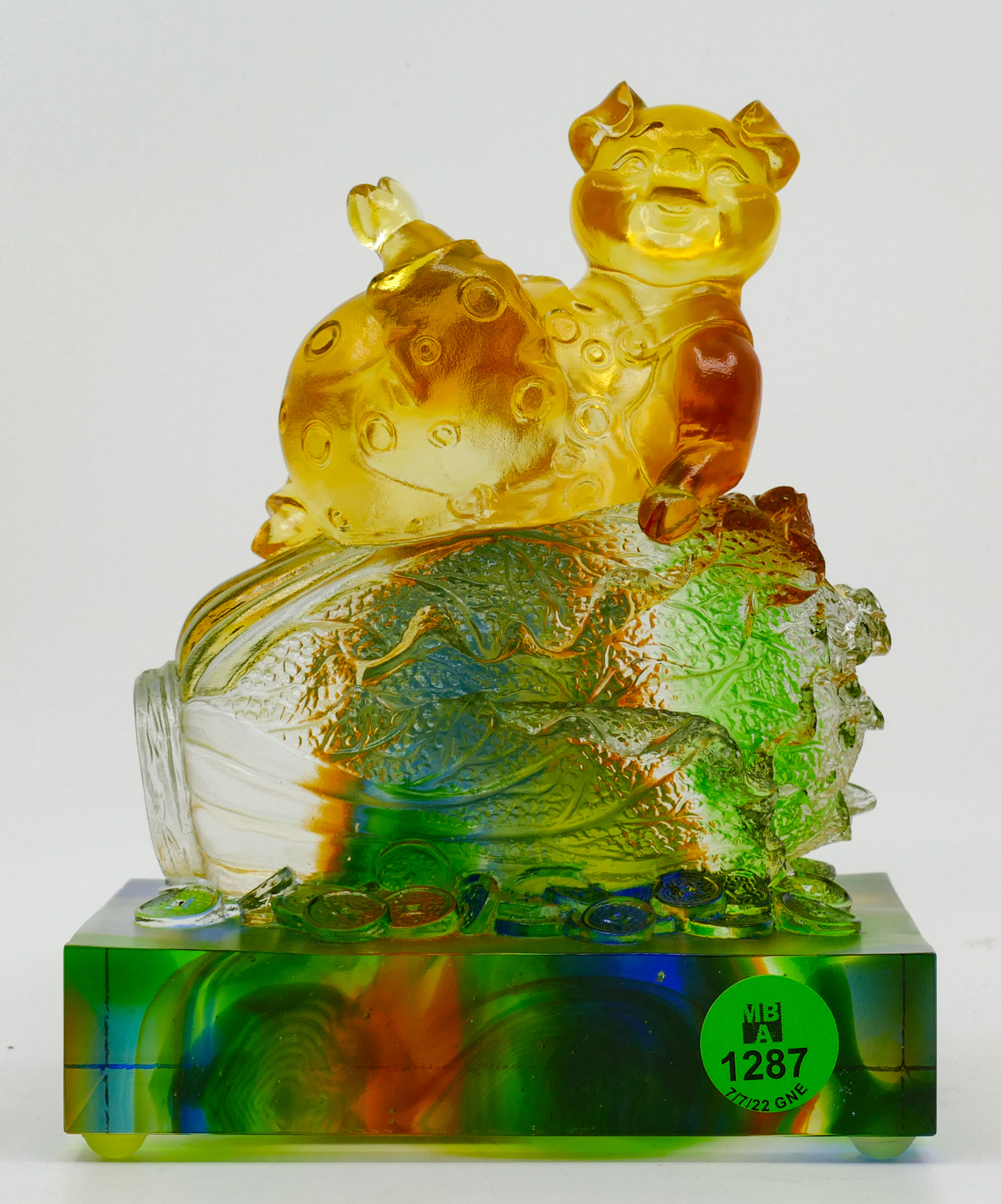 Appraisal: Xia Shi Liu Li ''Kinds of Wealth'' Chinese Crystal Figure