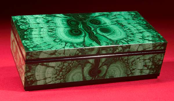 Appraisal: Malachite Box Ural Mountains Russia Native malachite has long been