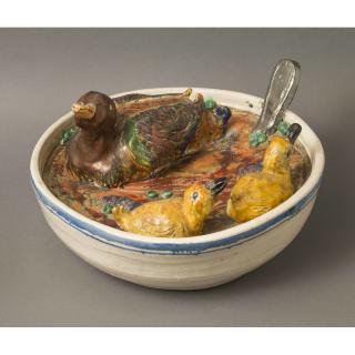 Appraisal: Eric Dahlin th c Ceramic Sculpture Duck Soup Large ceramic