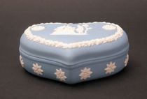 Appraisal: Wedgwood Jasparware Trinket Box Wedgwood heart shaped trinket box in