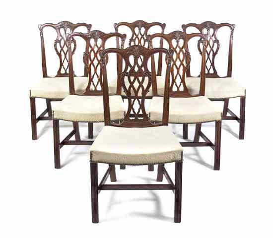 Appraisal: A Set of Six American Chippendale Style Mahogany Side Chairs