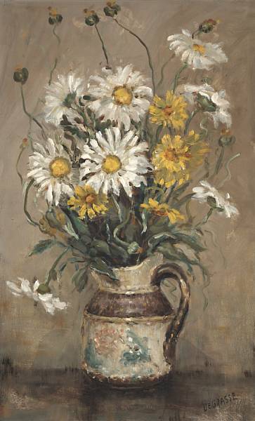 Appraisal: Degrasse th century Still Life with Daisies signed 'DEGRASSE' lower