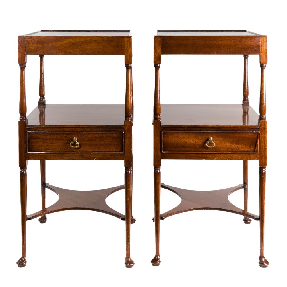 Appraisal: CALEDONIAN INC GEORGIAN STYLE MAHOGANY OCCASIONAL TABLES th century pair