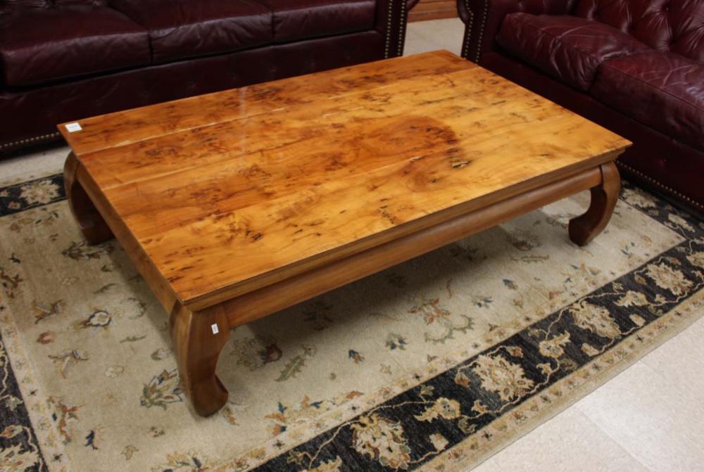 Appraisal: CUSTOM KOA WOOD COCKTAIL TABLE Chinese styling Hawaii late th