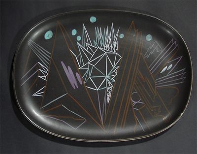 Appraisal: Rock Crystal' a trial Poole Pottery Studio plate by Ann