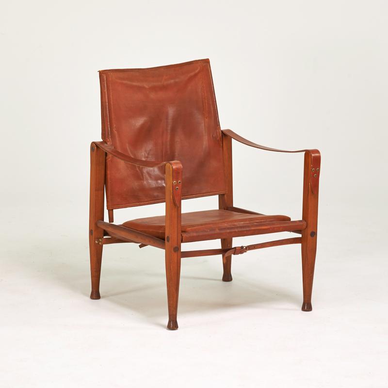 Appraisal: KAARE KLINT RUD RASMUSSENS SNEDKERIER Safari lounge chair Denmark s