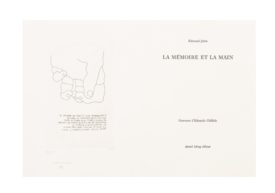 Appraisal: CHILLIDA EDUARDO and JAB S EDMOND La m moire et