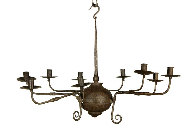 Appraisal: - th th C Continental Wrought Iron Chandelier th or