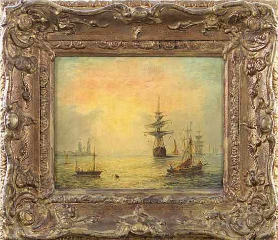 Appraisal: Charles Moore British late th century OFF RECULVER-SUNSET oil on