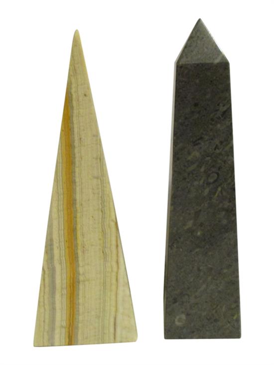 Appraisal: Sale Lot Two Hardstone Obelisks comprising a granite example of