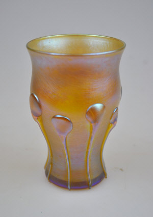 Appraisal: Tiffany Co 'Favrile' glass vase c of baluster form with