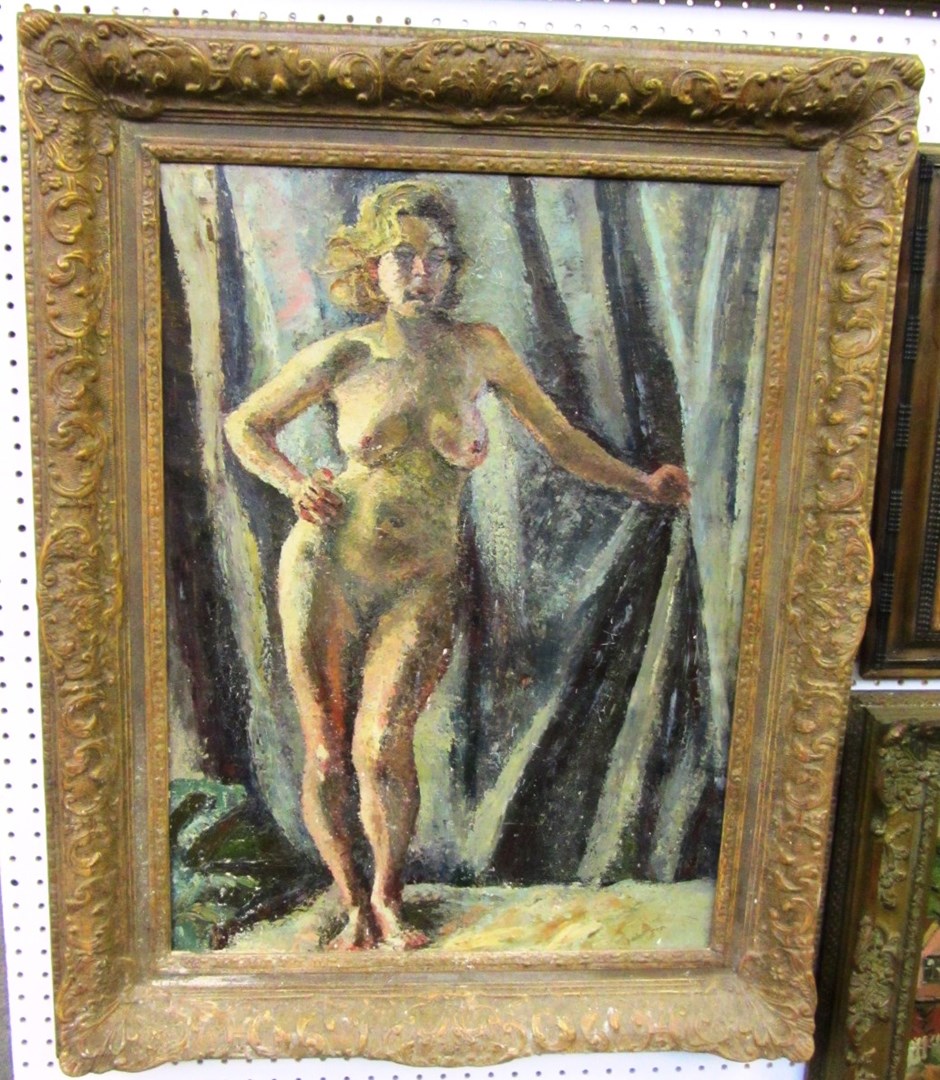 Appraisal: Jessie Wolfe th century Standing female nude oil on canvas