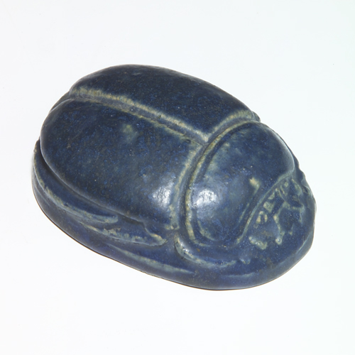 Appraisal: GRUEBY Scarab-shaped paperweight covered in matte indigo glaze area of