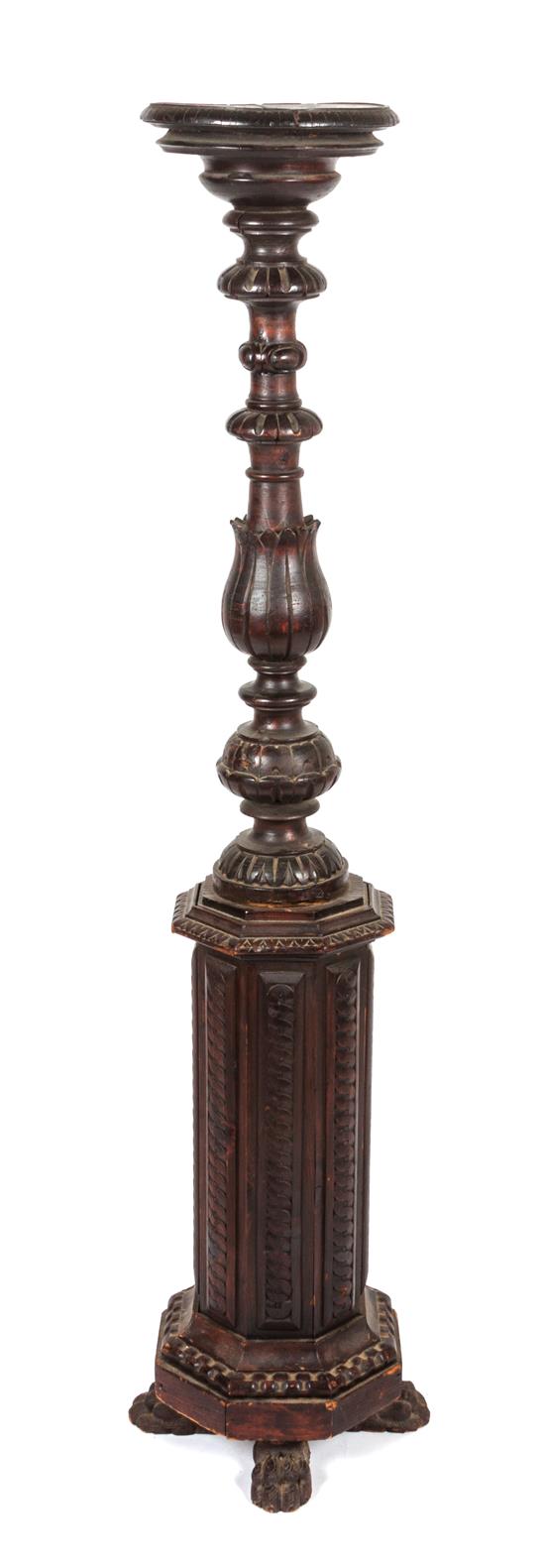 Appraisal: Sale Lot A Carved Walnut Pedestal of baluster form with