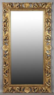 Appraisal: Louis XV Style Gilt Beech Overmantel Mirror th c the