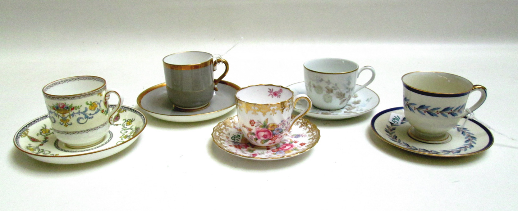 Appraisal: ASSORTED DEMITASSE CUPS AND SAUCERS thirty-six pieces set of cups