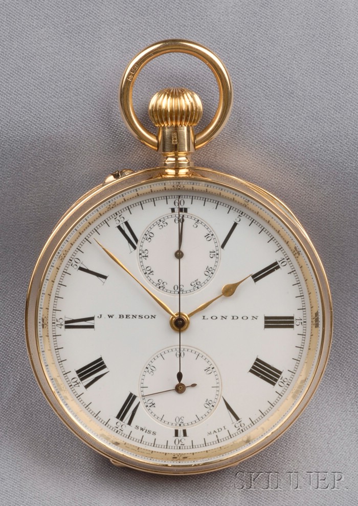 Appraisal: Antique kt Gold Chronograph Open Face Pocket Watch J W