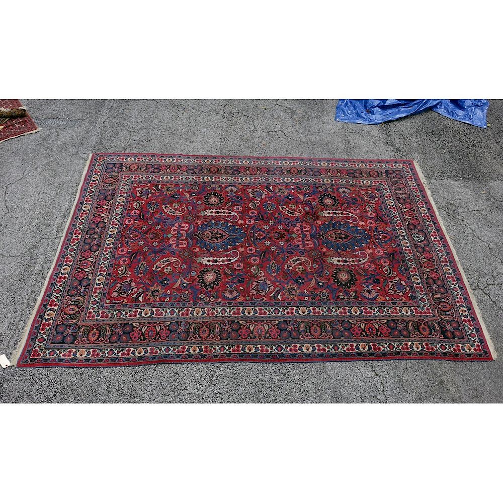 Appraisal: Persian Wool Rug Semi Antique Persian Wool Rug Signed Floral