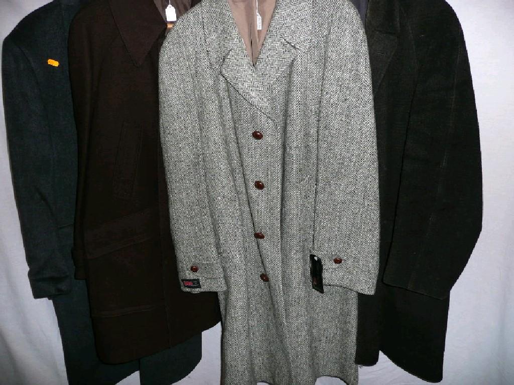 Appraisal: Harris Tweed A herringbone coat Charles Barker - a wool