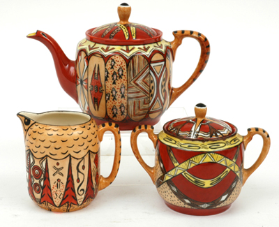 Appraisal: MARINA SHAW Western Australia circa Three piece porcelain tea service