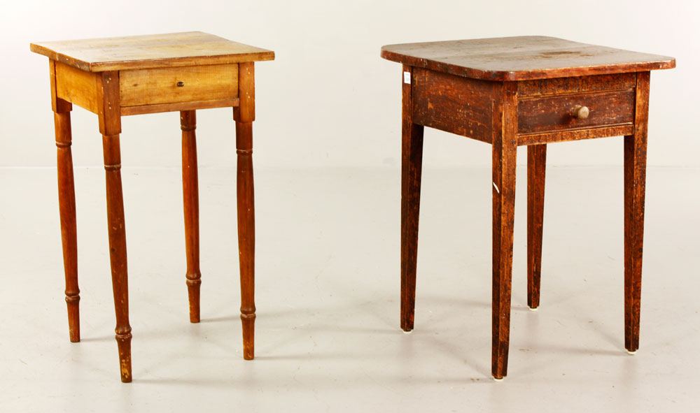 Appraisal: - Antique Side Tables Two antique side tables pine both