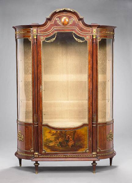 Appraisal: A Louis XVI style gilt bronze mounted kingwood vitrine late