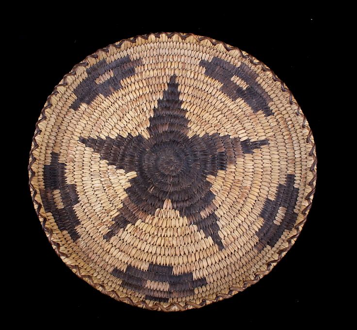 Appraisal: 's Hand Woven Papago Indian Coil Tray Basket Offered for