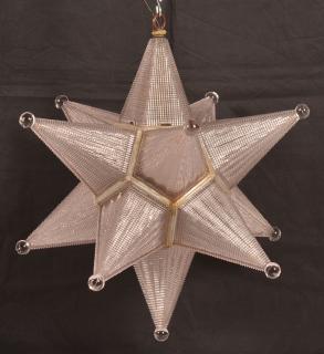 Appraisal: Vintage Moravian Star Hanging Light Colorless glass with twelve points