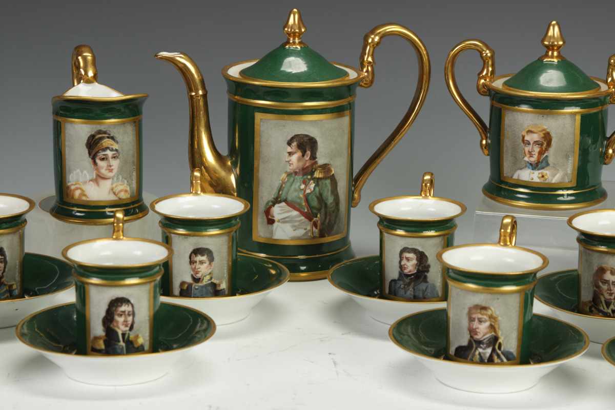 Appraisal: Hand Painted Porcelain Tea Service of Napoleon His Army th