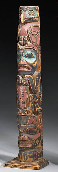 Appraisal: Property of various owners Concave at back depicting three totemic