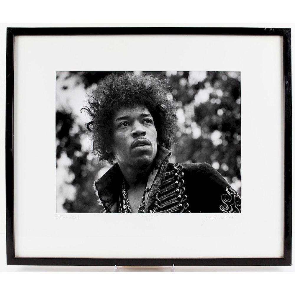 Appraisal: JIM MARSHALL PHOTOGRAPH JIMMY HENDRIX Black White studio stamp on