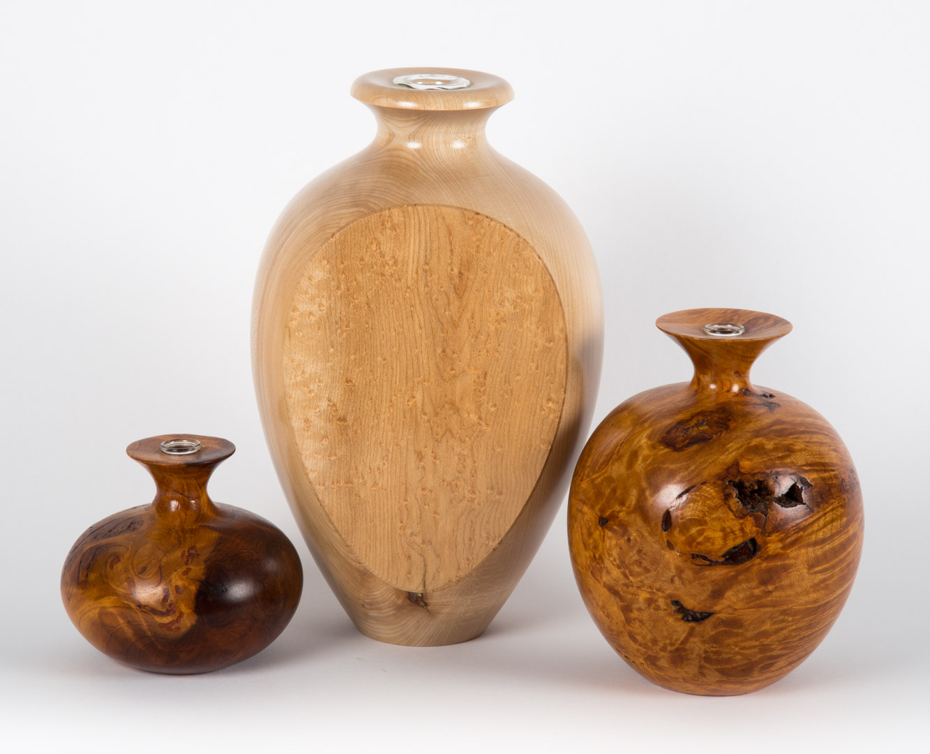 Appraisal: Warren Wienneau Carved maple vase American Contemporary Vase with removable