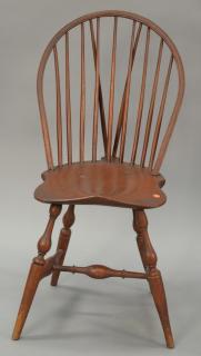 Appraisal: Windsor braced bowback side chair with saddle seat all set